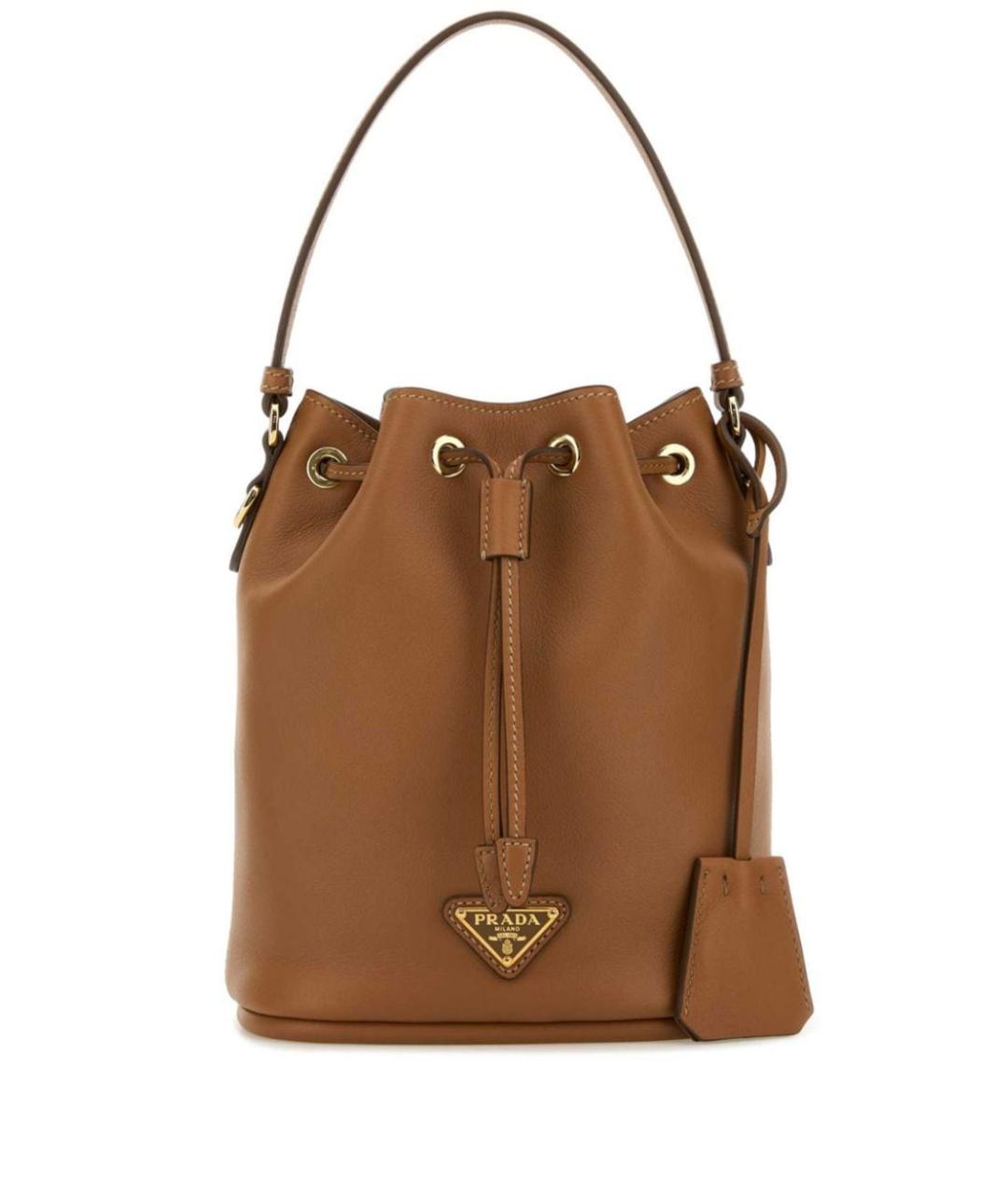 PRADA Коричневая кожаная сумка тоут, фото 1
