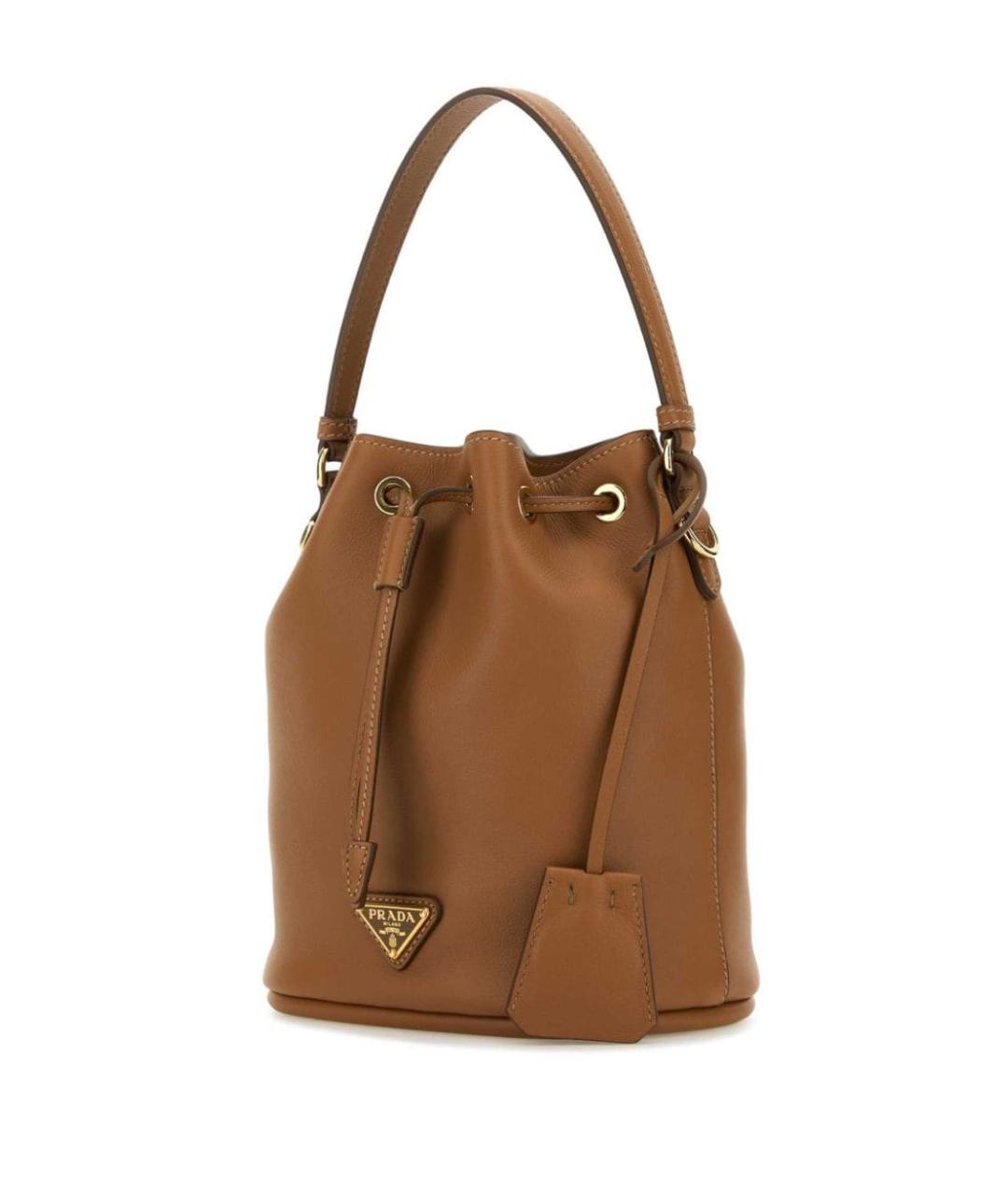 PRADA Коричневая кожаная сумка тоут, фото 3