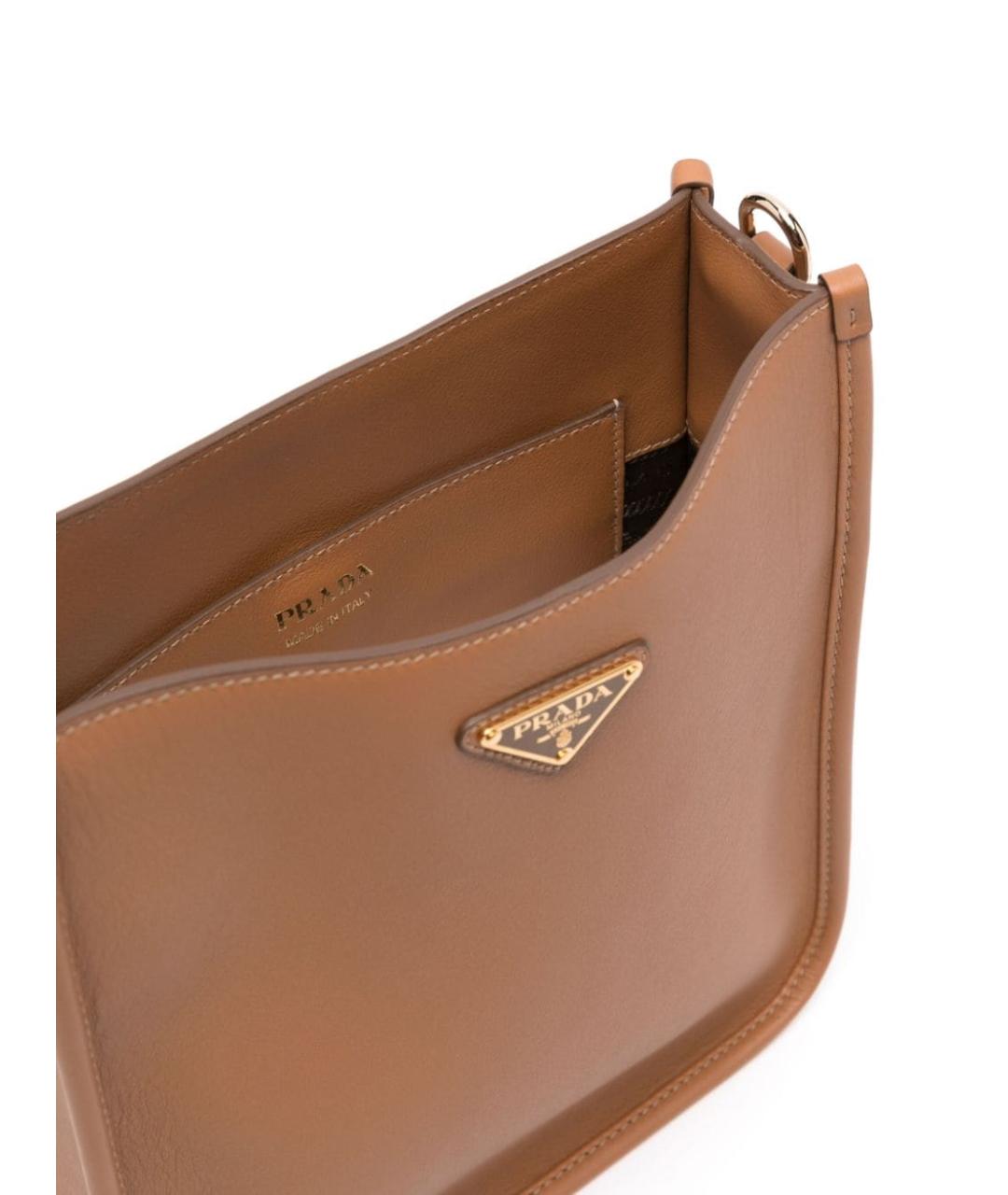 PRADA Коричневая кожаная сумка через плечо, фото 4