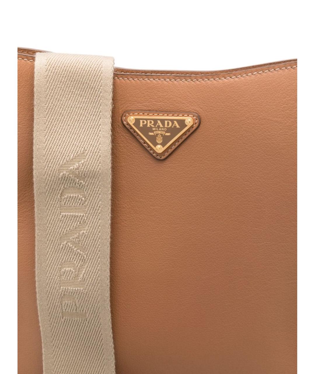 PRADA Коричневая кожаная сумка через плечо, фото 5