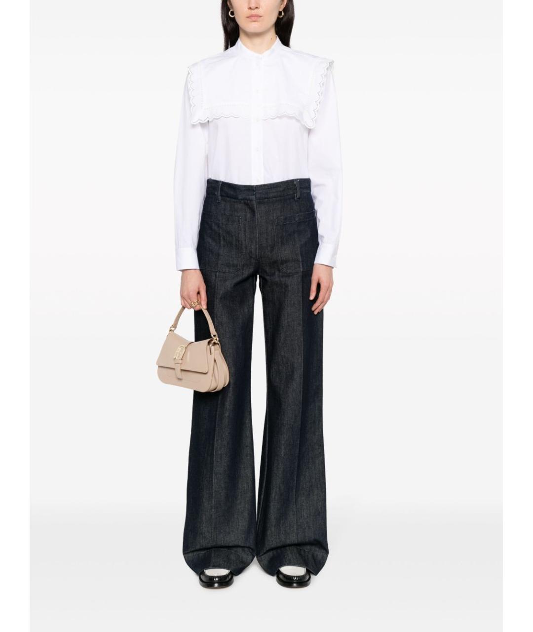 FURLA Бежевая кожаная сумка через плечо, фото 4