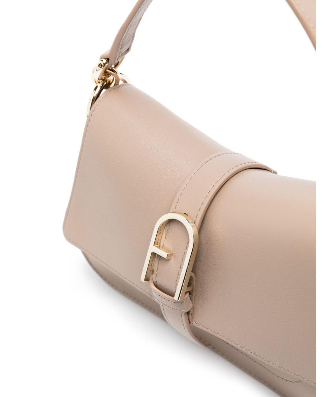 FURLA Бежевая кожаная сумка через плечо, фото 2
