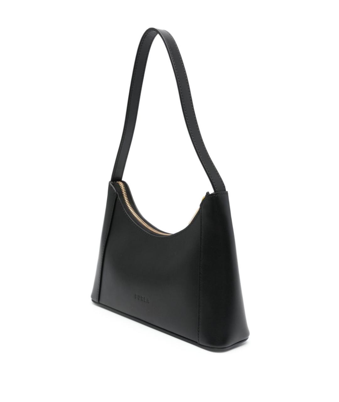 FURLA Черная кожаная сумка через плечо, фото 4