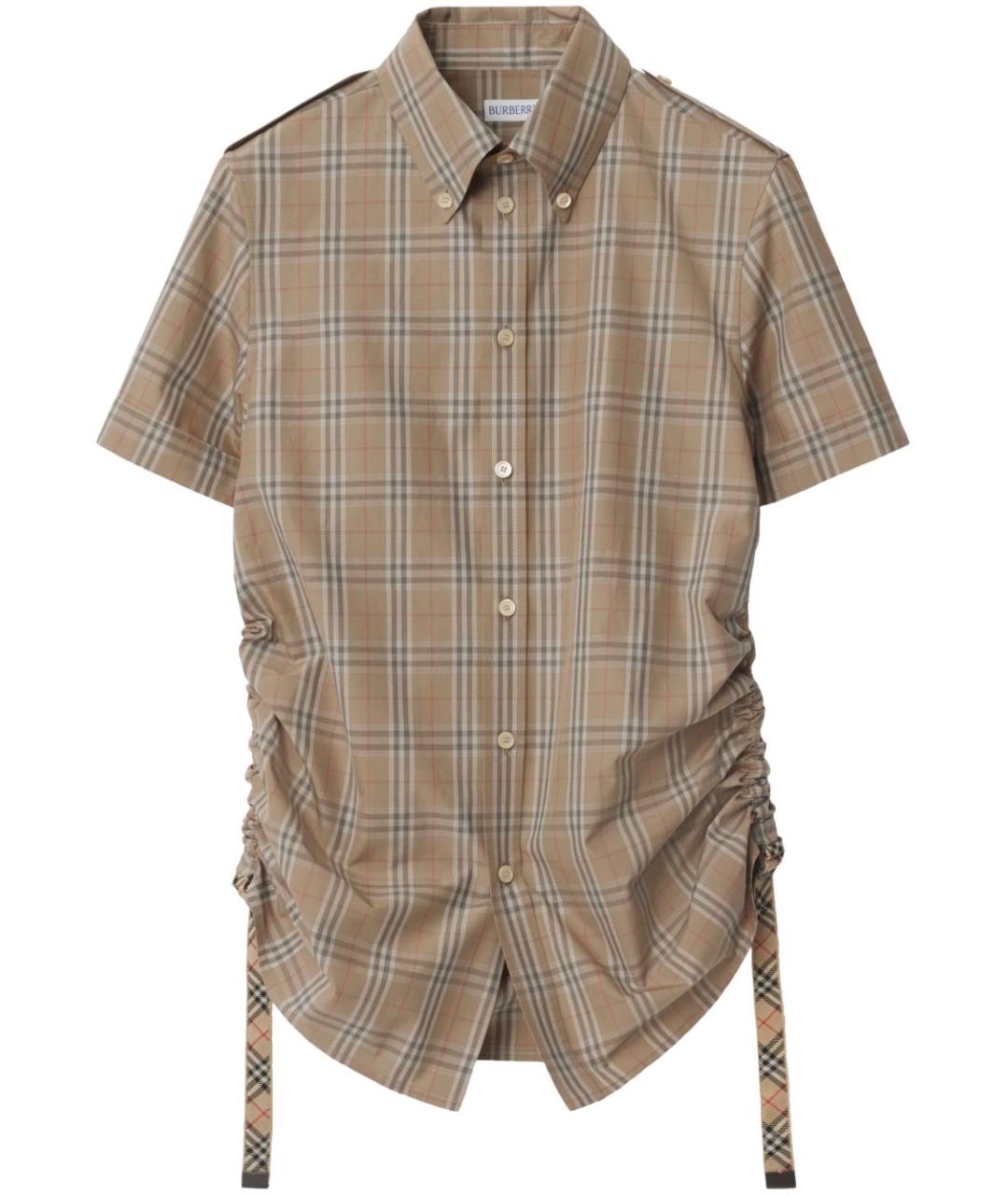 BURBERRY Коричневая хлопковая рубашка, фото 1