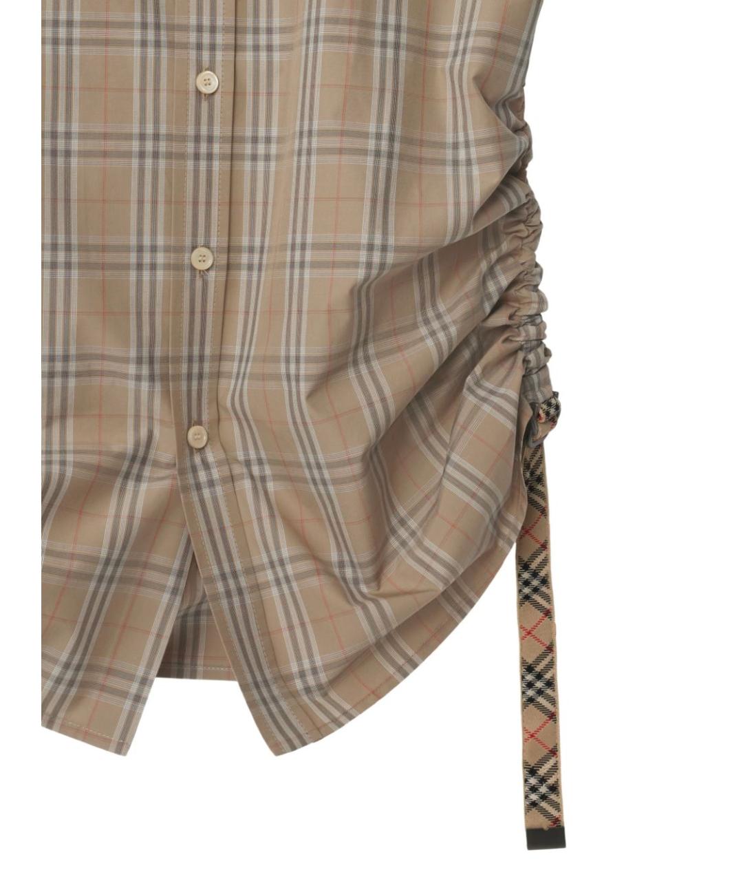 BURBERRY Коричневая хлопковая рубашка, фото 4