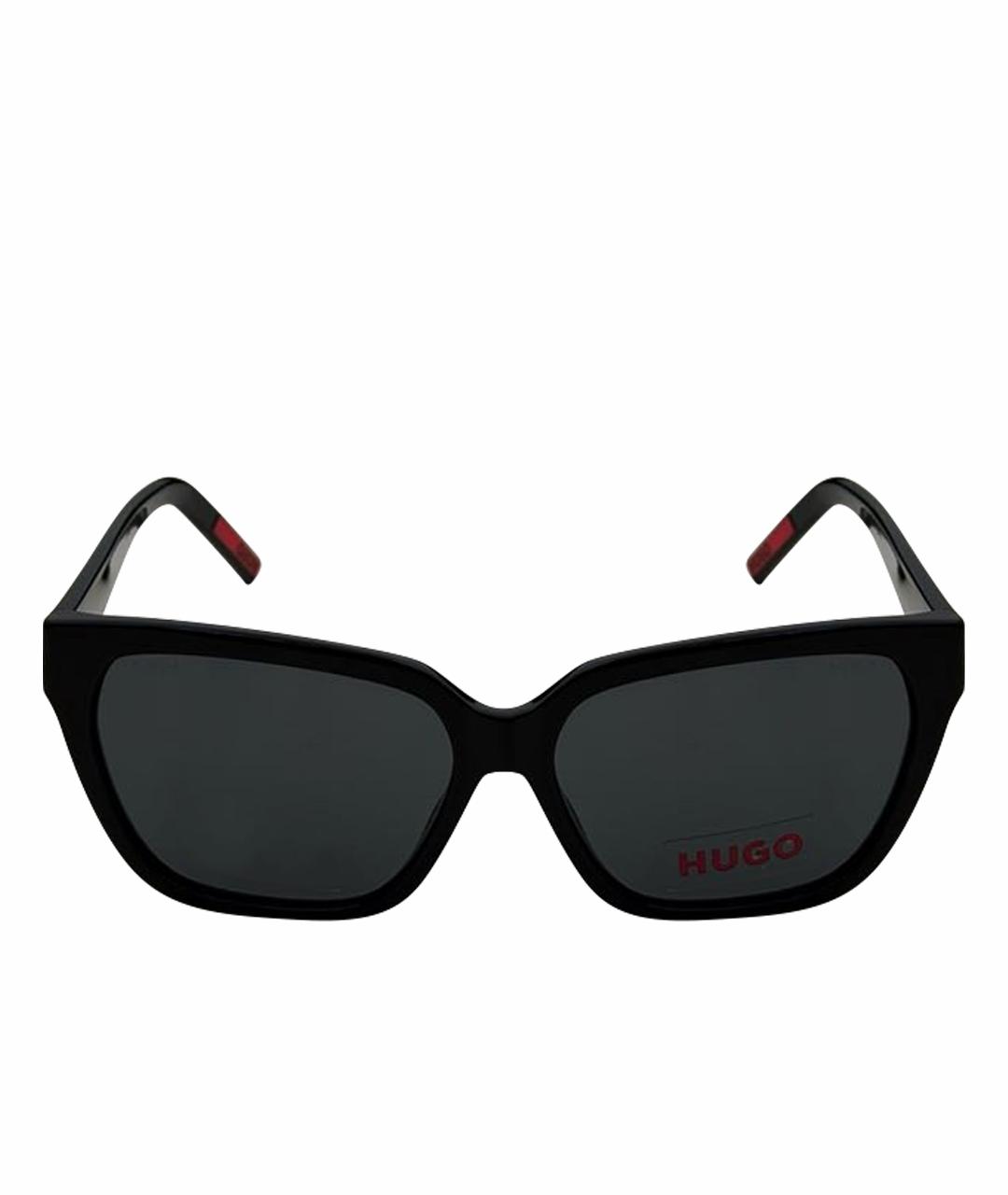 HUGO BOSS Черные пластиковые солнцезащитные очки, фото 1