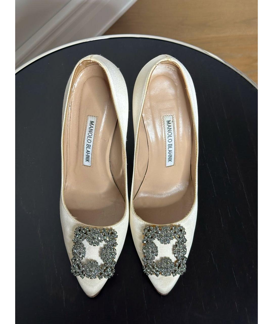 MANOLO BLAHNIK Белые текстильные туфли, фото 2