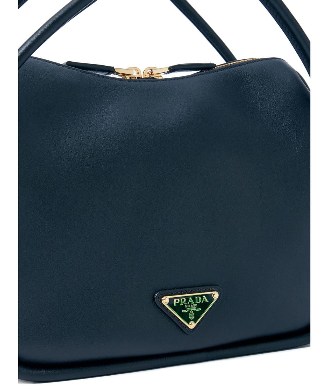 PRADA Темно-синяя кожаная сумка через плечо, фото 3