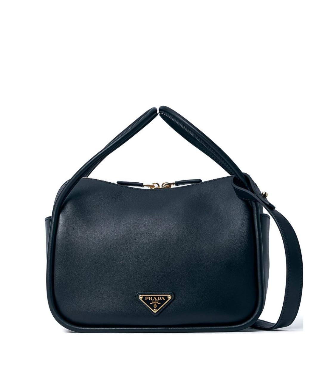 PRADA Темно-синяя кожаная сумка через плечо, фото 1