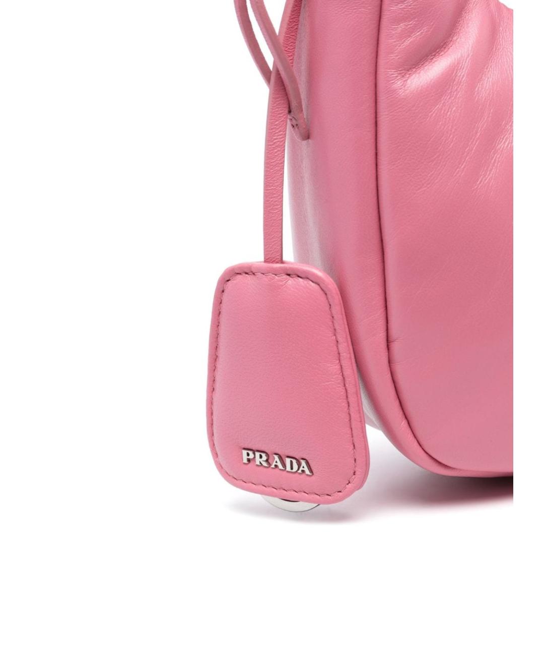 PRADA Розовая кожаная сумка с короткими ручками, фото 5