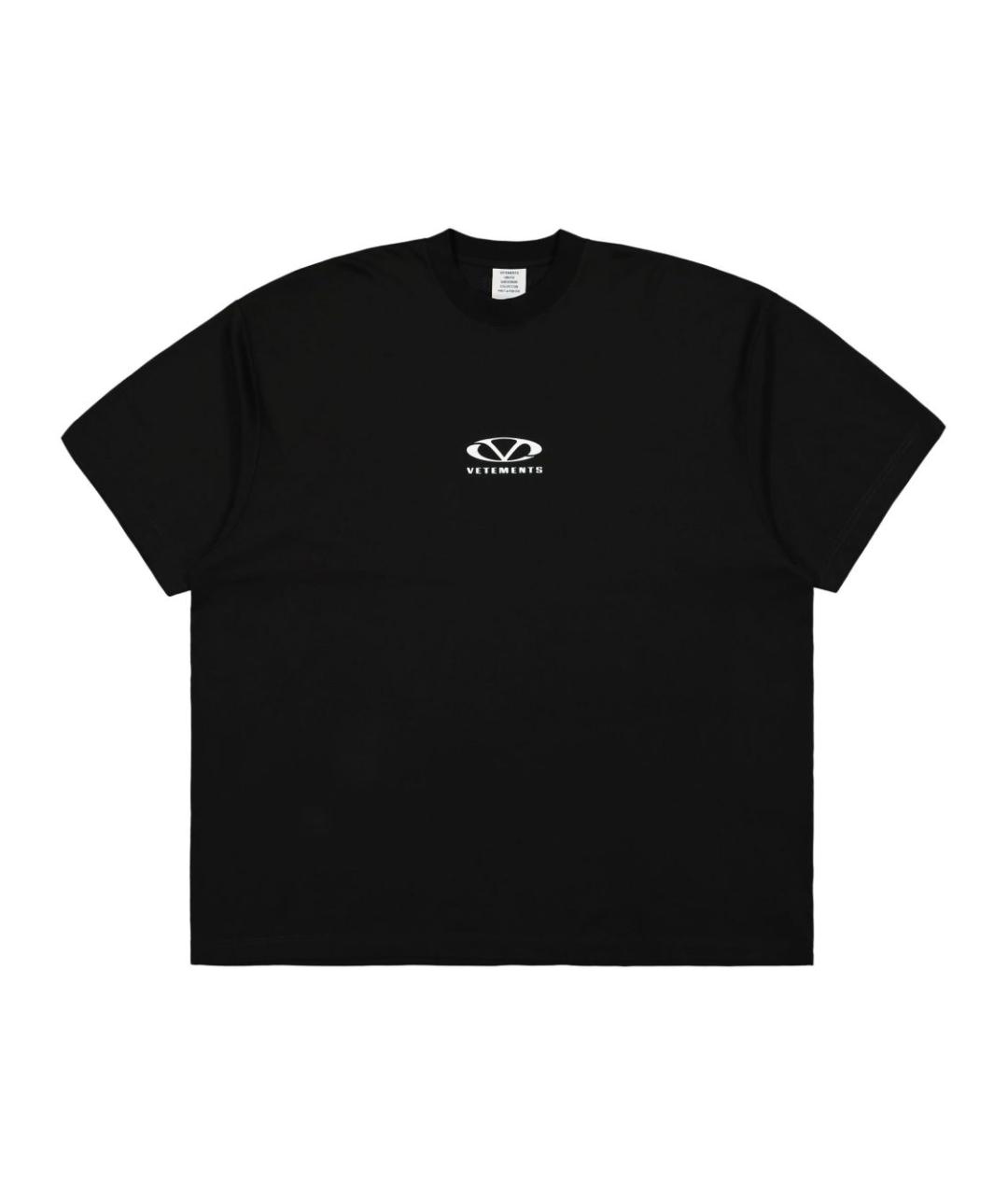 VETEMENTS Черная хлопковая футболка, фото 1