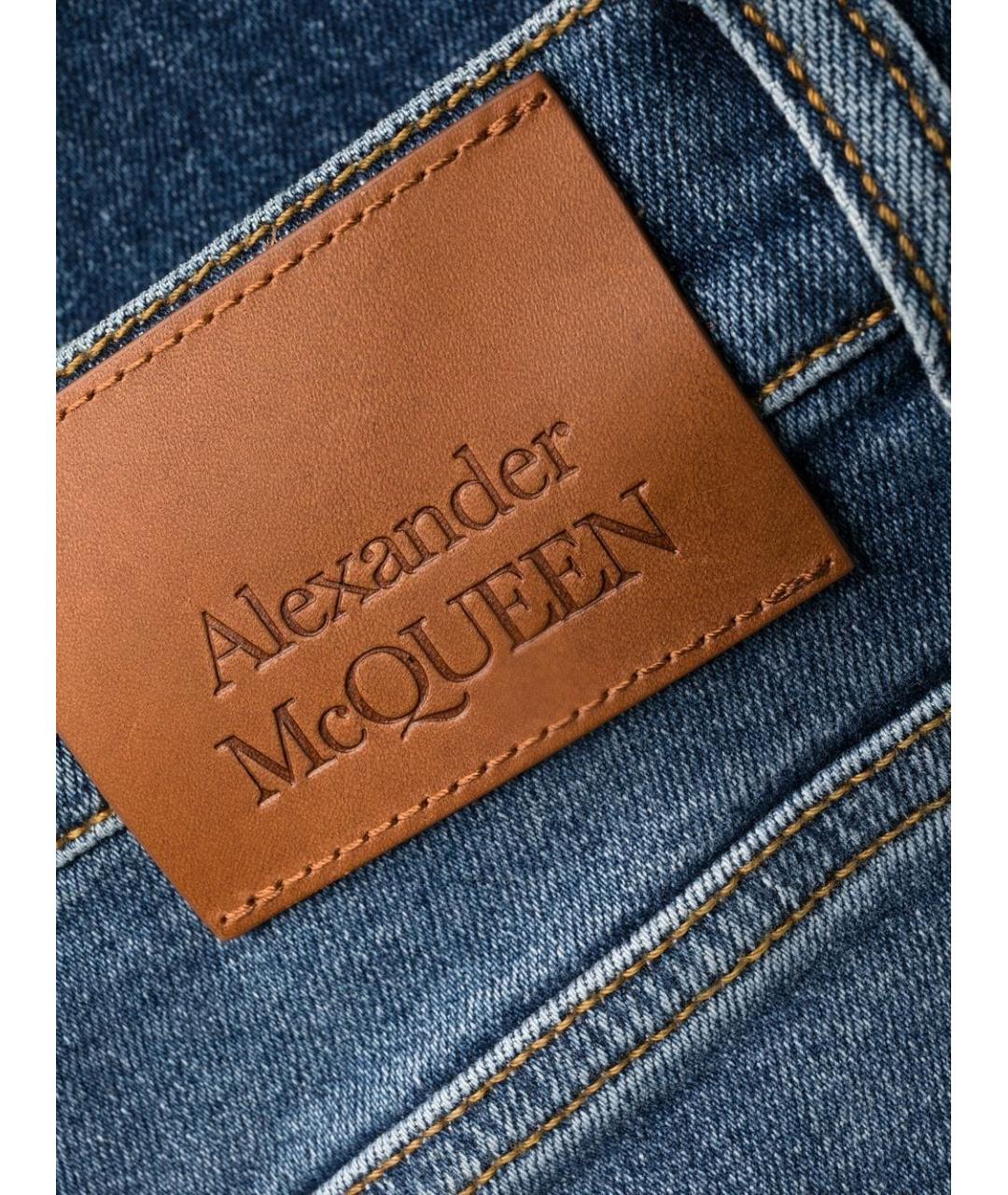 ALEXANDER MCQUEEN Синие хлопковые прямые джинсы, фото 2