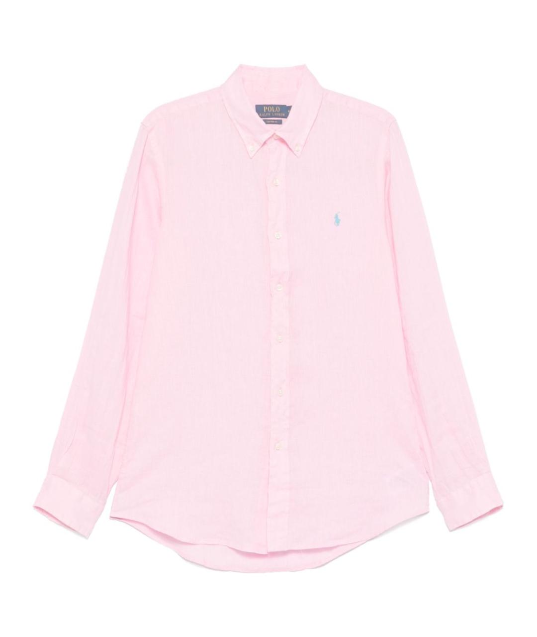 POLO RALPH LAUREN Розовая льняная кэжуал рубашка, фото 1