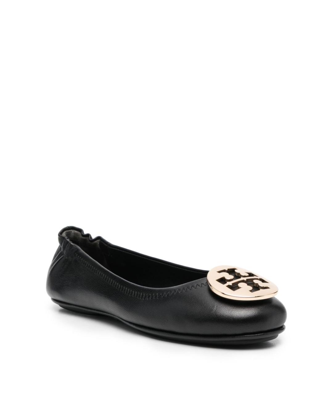 TORY BURCH Черные кожаные балетки, фото 2