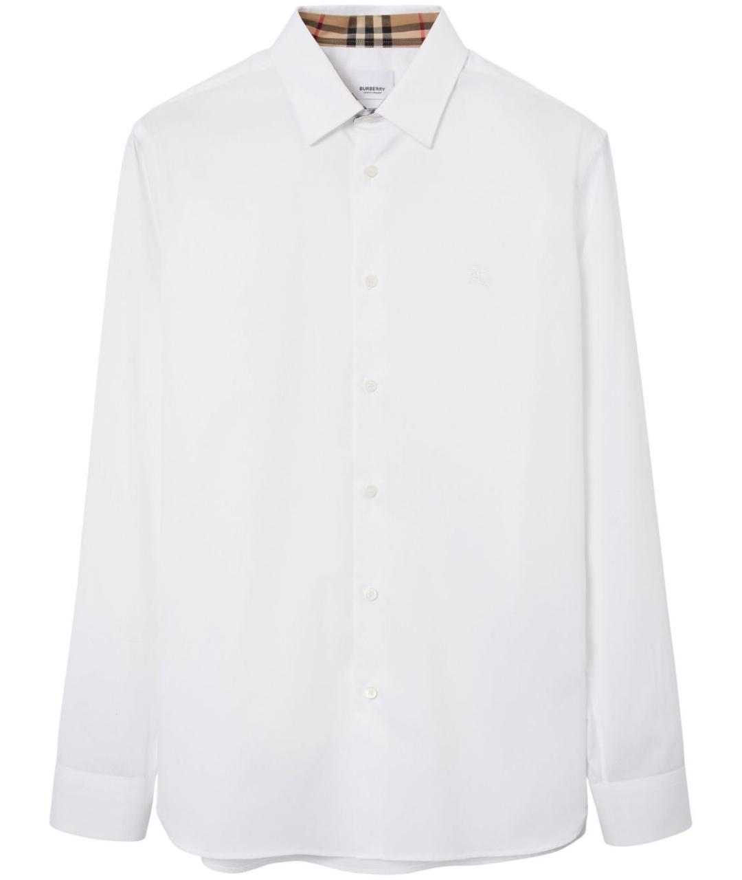 BURBERRY Белая хлопковая классическая рубашка, фото 1