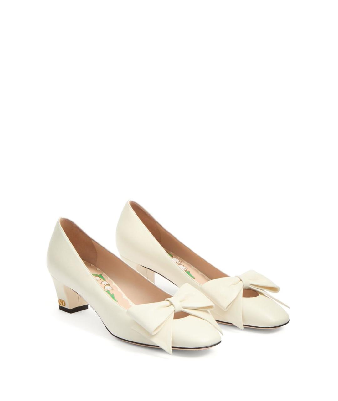VALENTINO Белые кожаные туфли, фото 3