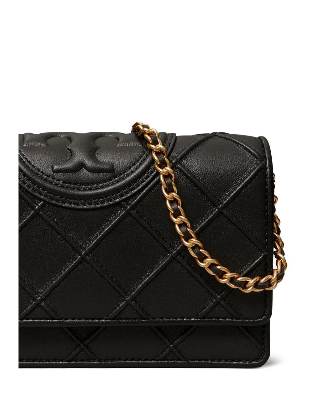 TORY BURCH Черная кожаная сумка через плечо, фото 2