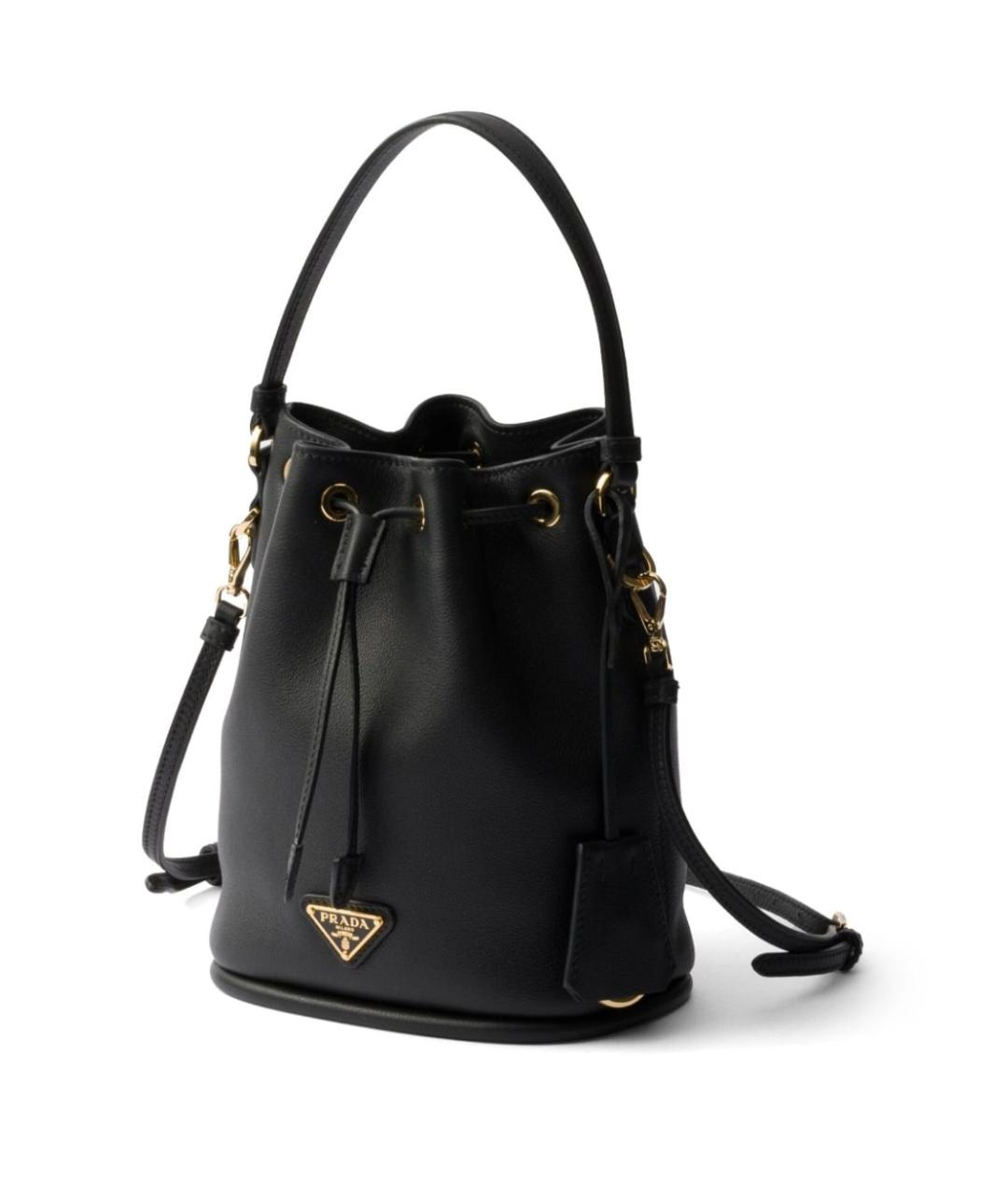 PRADA Черная кожаная сумка тоут, фото 3