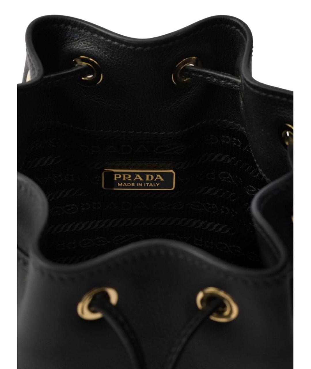 PRADA Черная кожаная сумка тоут, фото 2