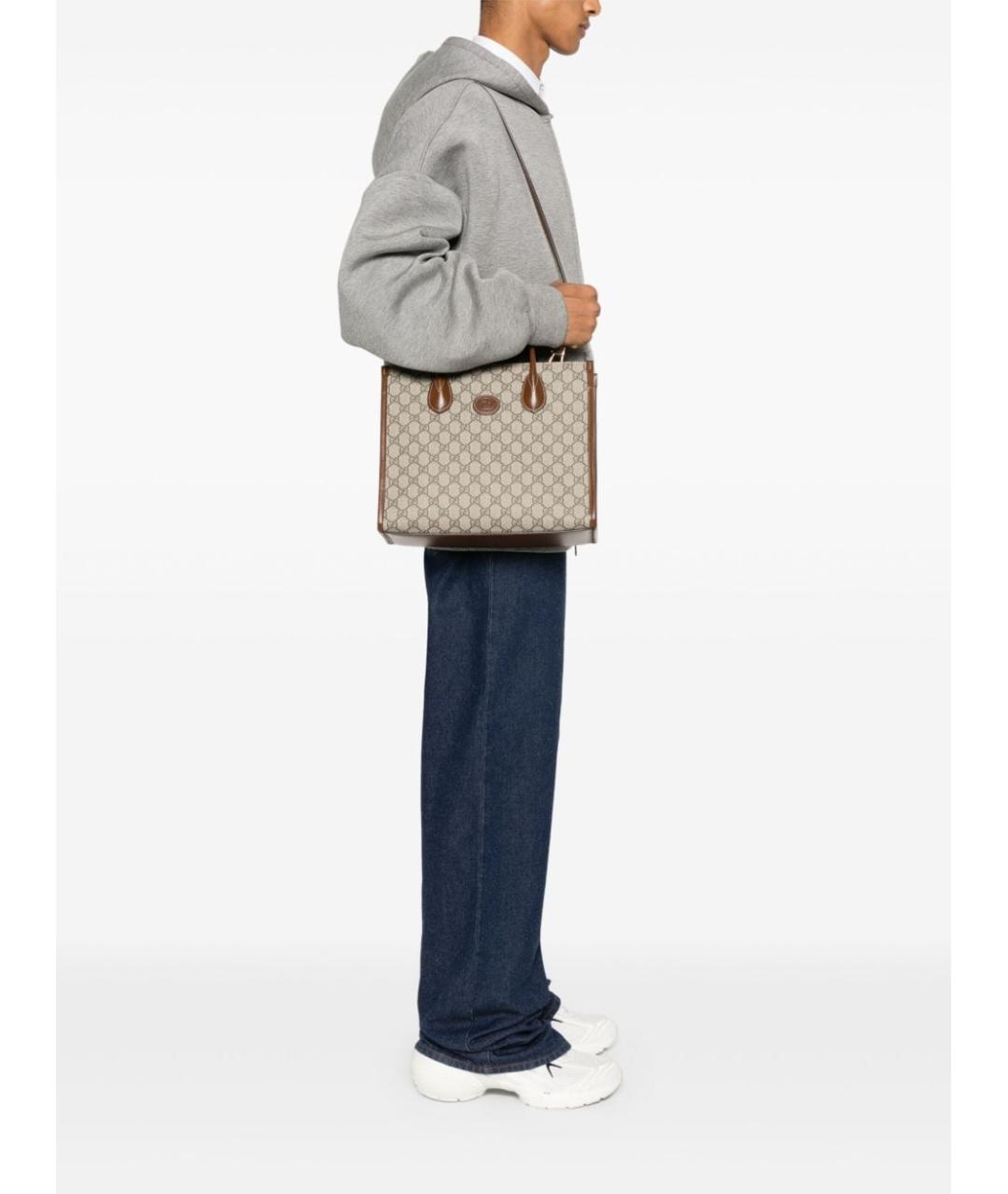 GUCCI Бежевая сумка тоут, фото 4