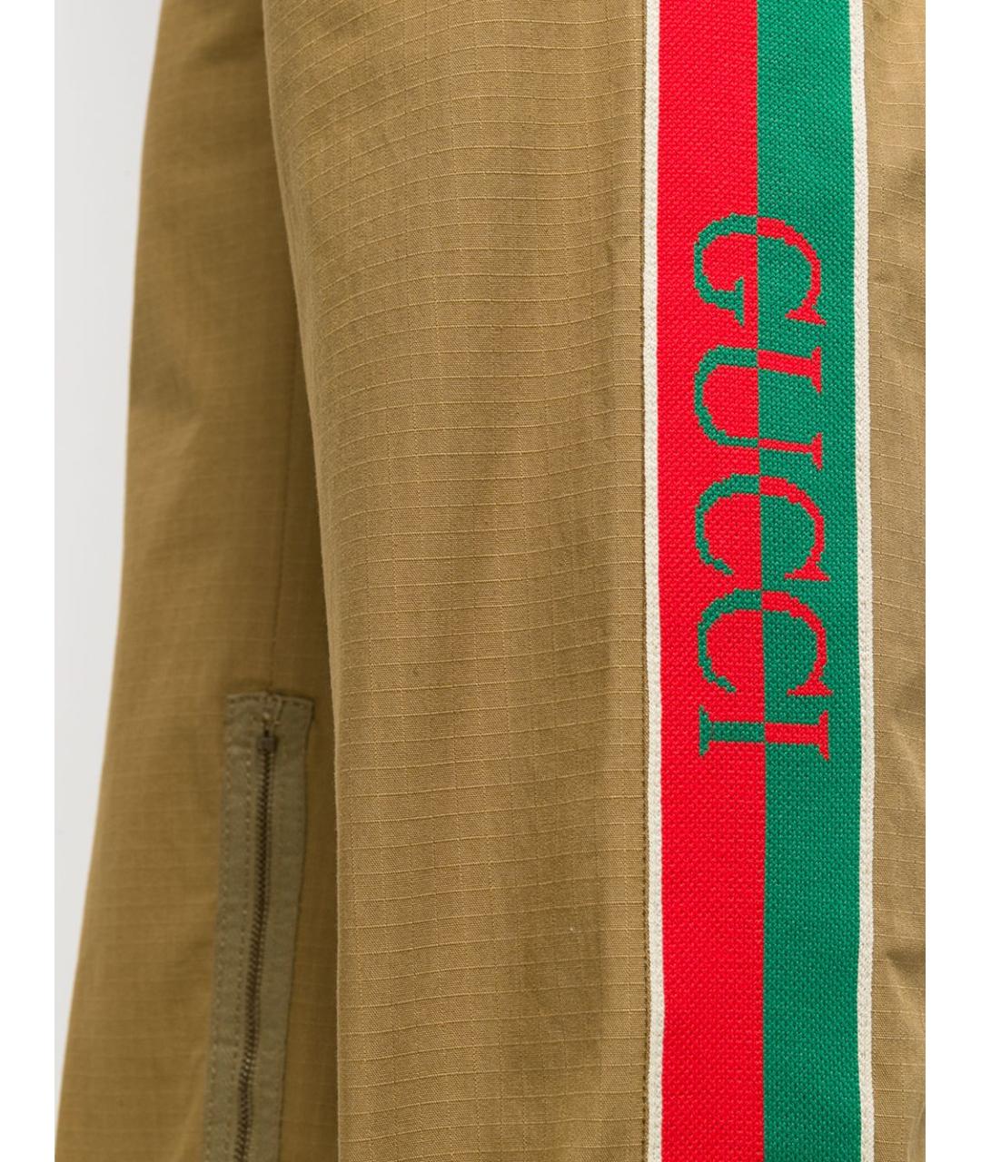 GUCCI Коричневые хлопковые повседневные брюки, фото 6