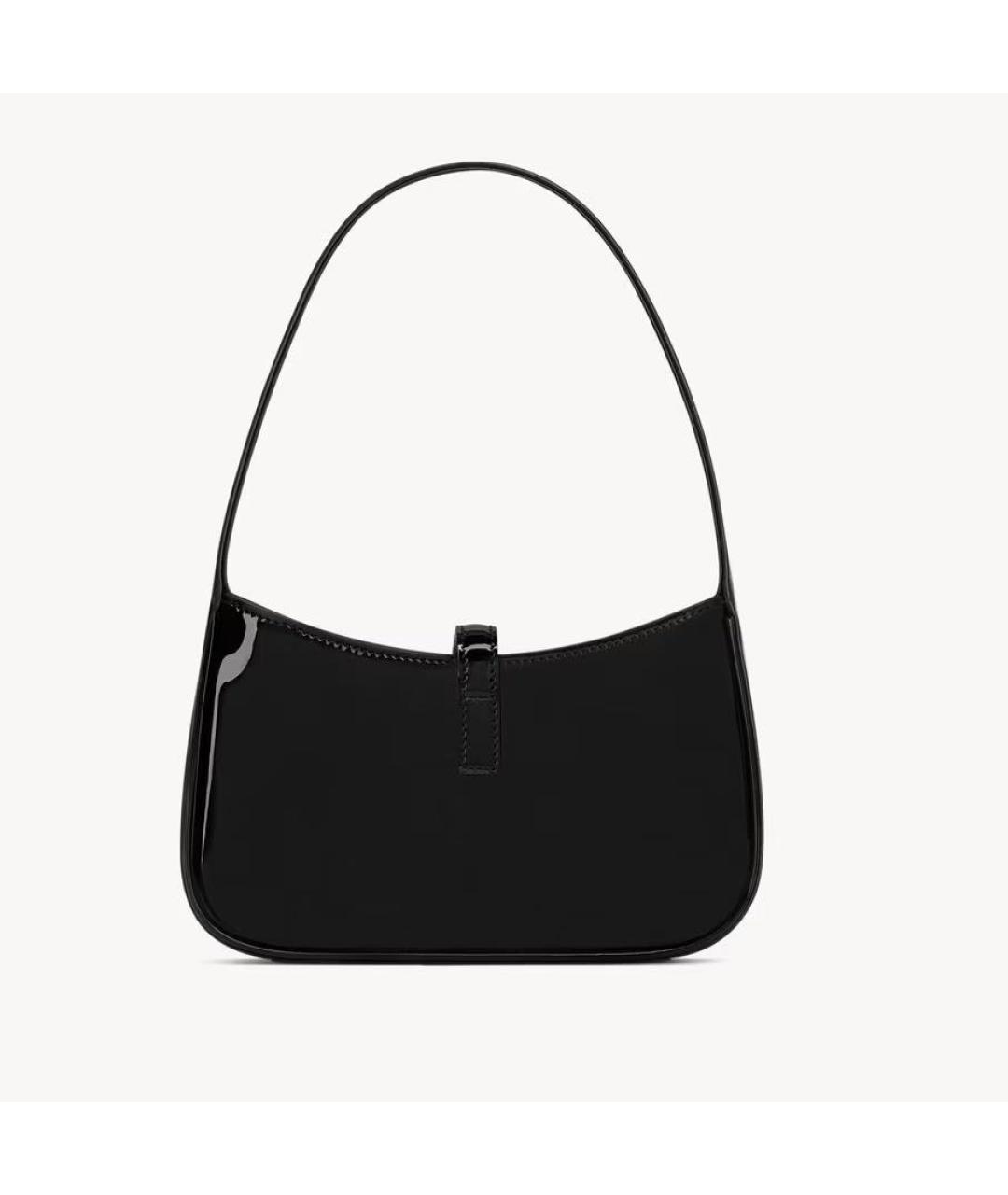 SAINT LAURENT Черная кожаная сумка с короткими ручками, фото 3