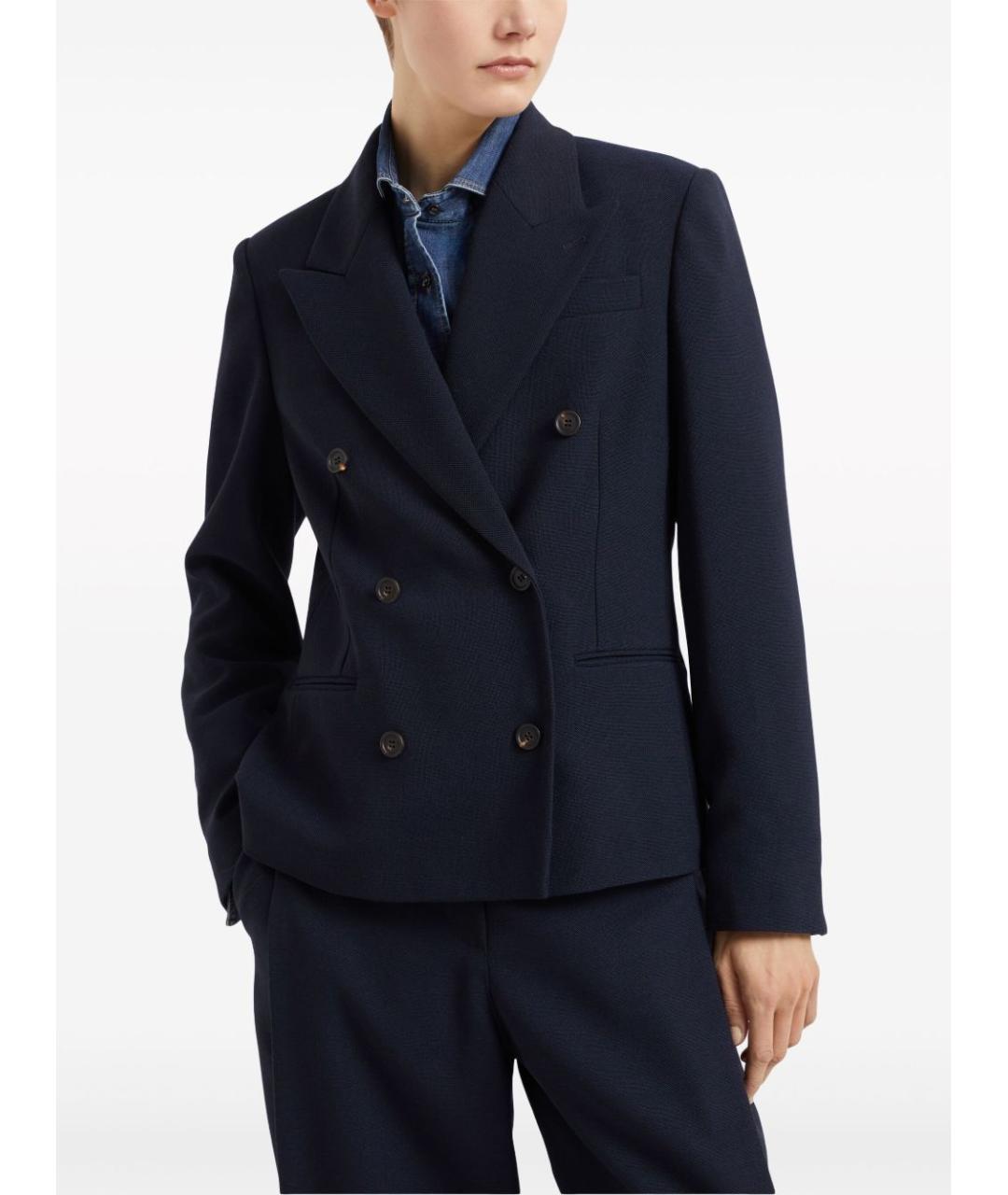 BRUNELLO CUCINELLI Темно-синий жакет/пиджак, фото 3