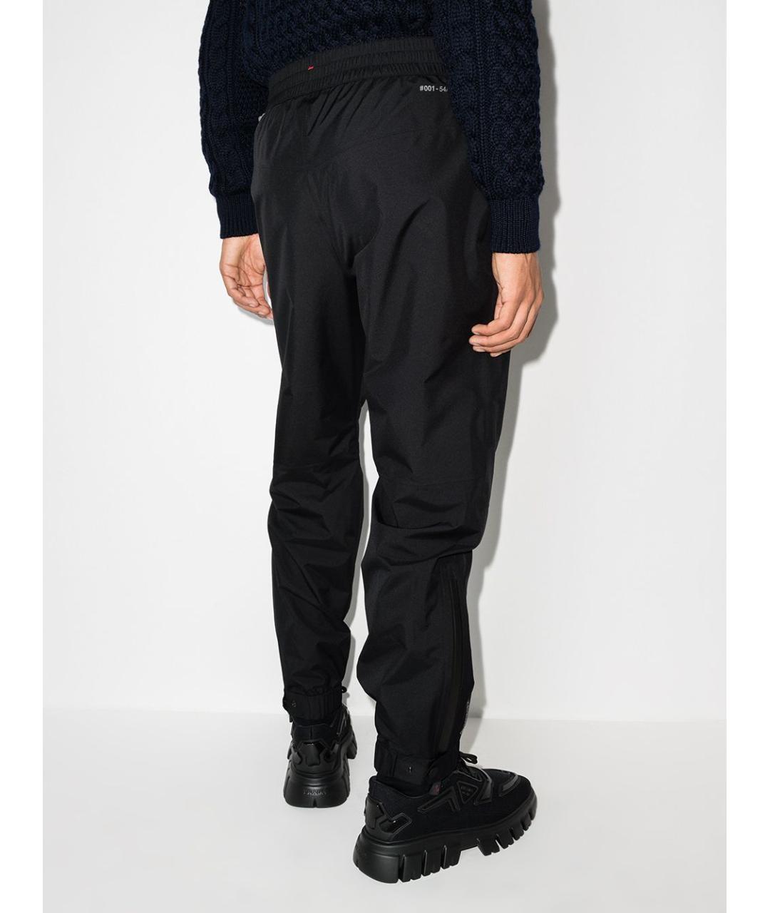 MONCLER GRENOBLE Черные полиэстеровые повседневные брюки, фото 6