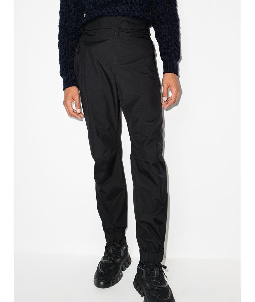 MONCLER GRENOBLE Черные полиэстеровые повседневные брюки, фото 5