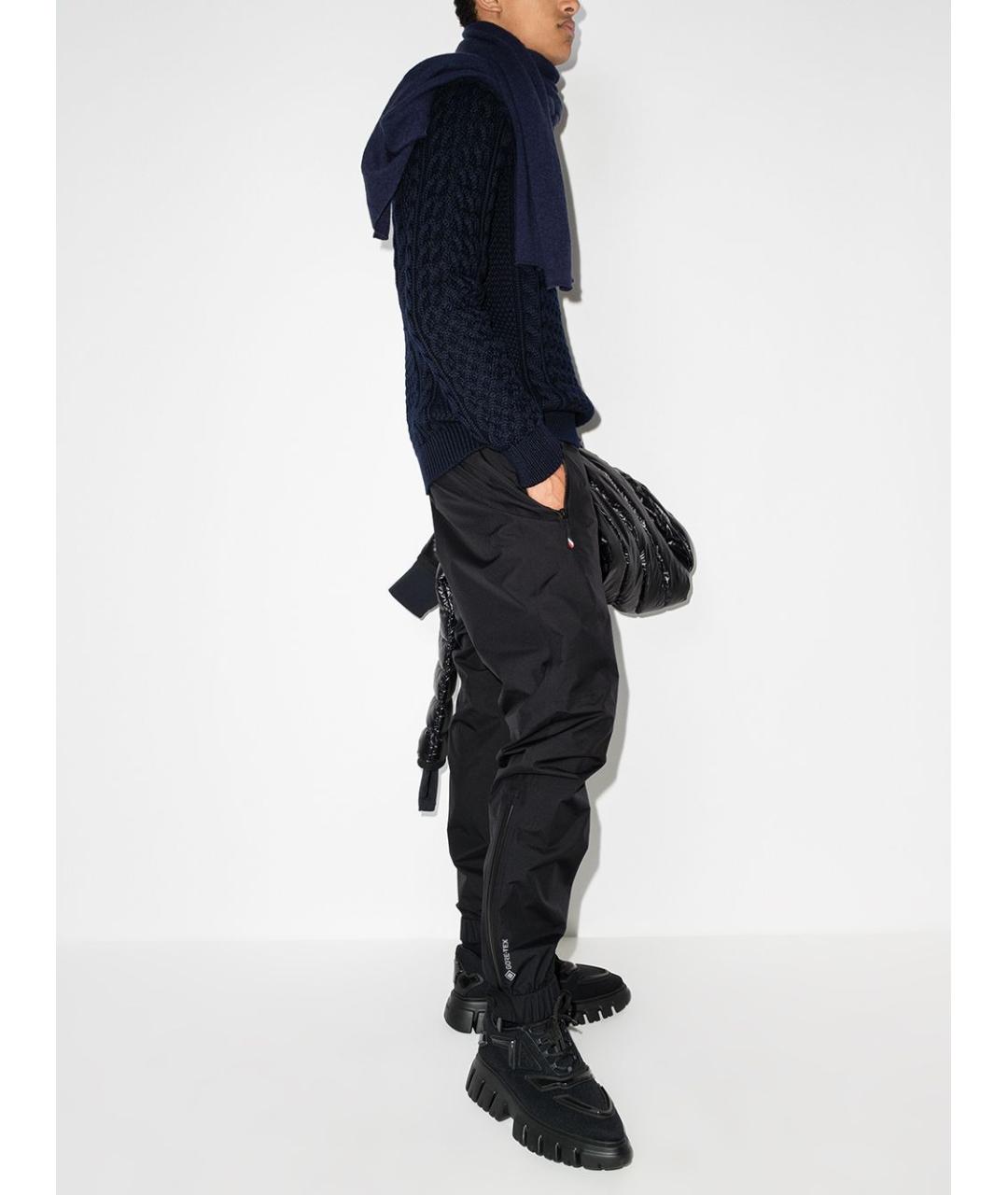 MONCLER GRENOBLE Черные полиэстеровые повседневные брюки, фото 4