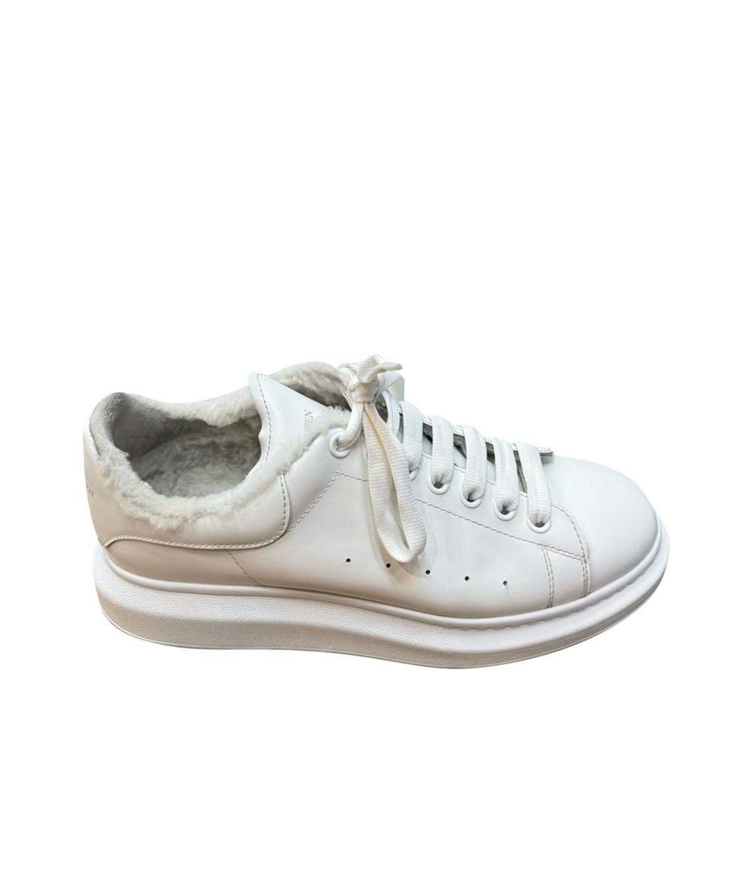 ALEXANDER MCQUEEN Белые кожаные низкие кроссовки / кеды, фото 1