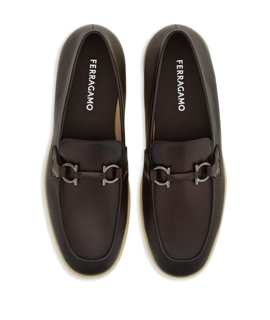 FERRAGAMO Коричневые кожаные лоферы, фото 2