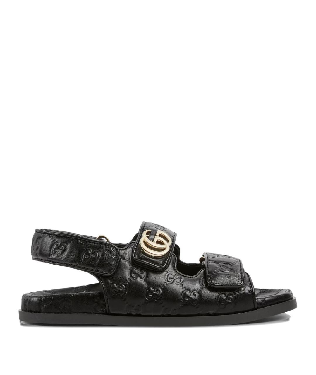 GUCCI Черные кожаные сандалии, фото 1