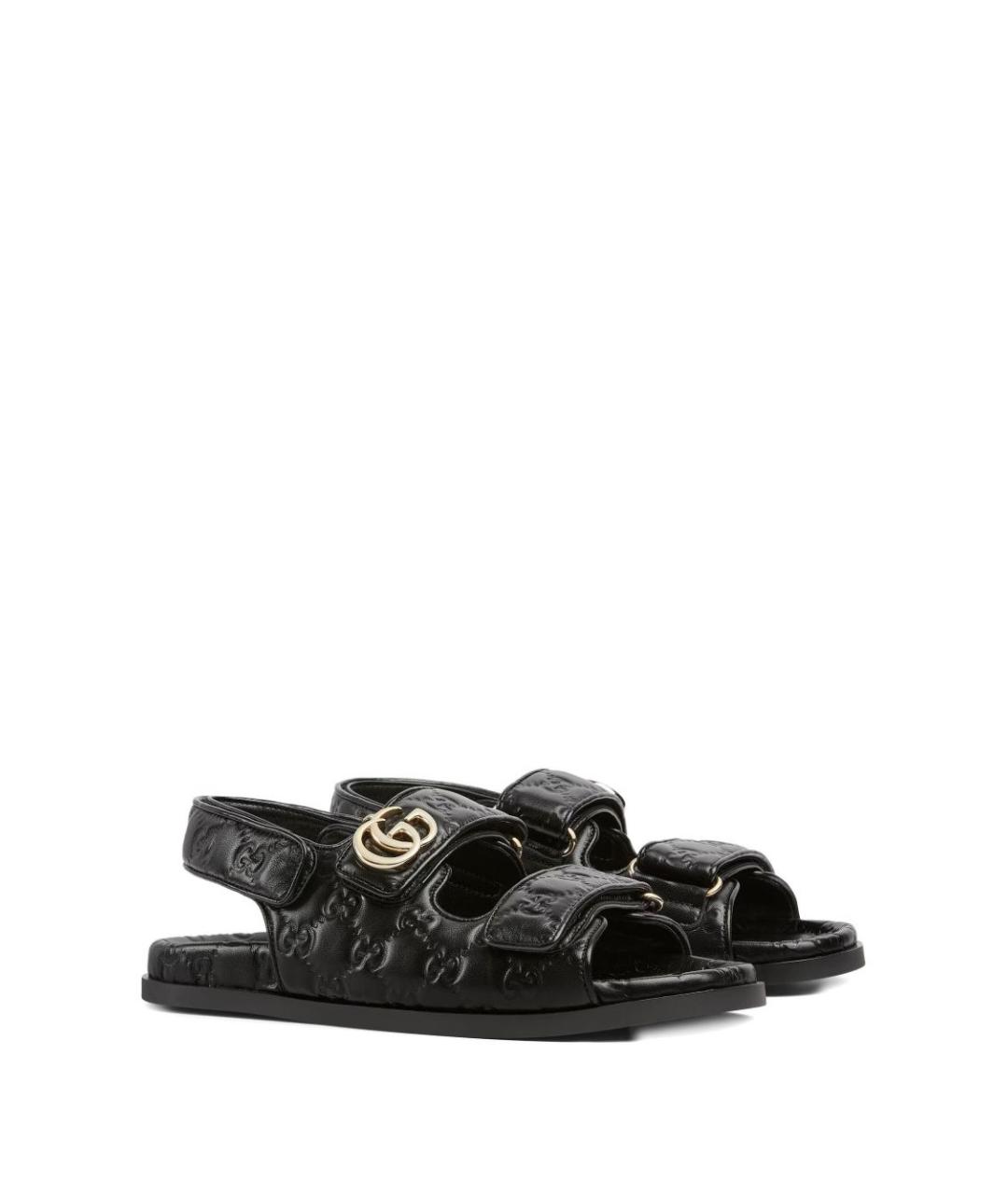 GUCCI Черные кожаные сандалии, фото 4
