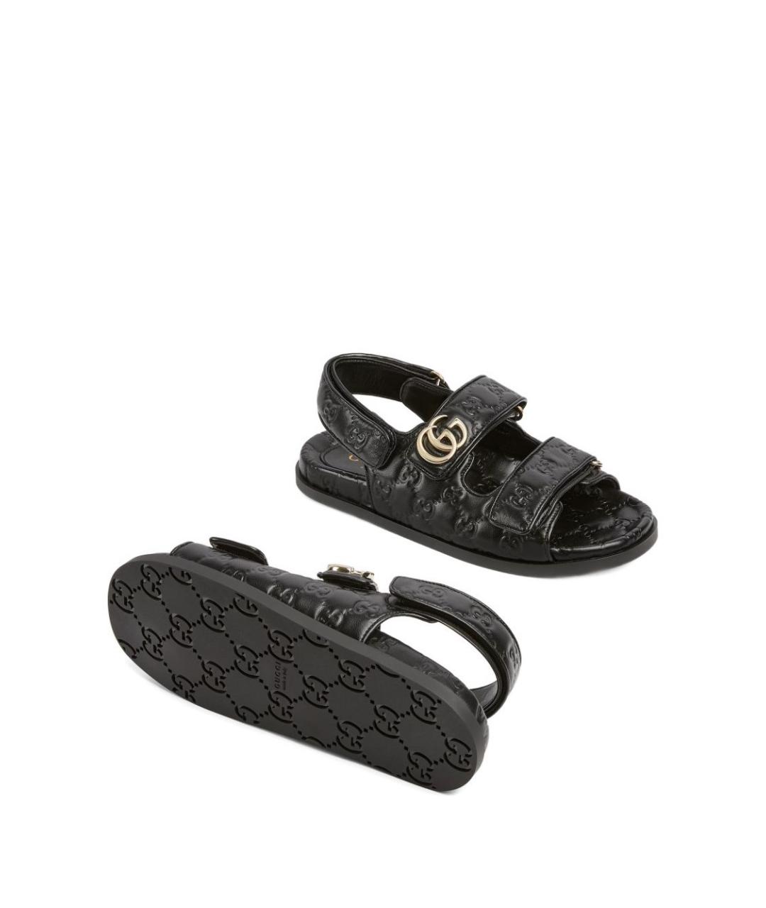 GUCCI Черные кожаные сандалии, фото 5