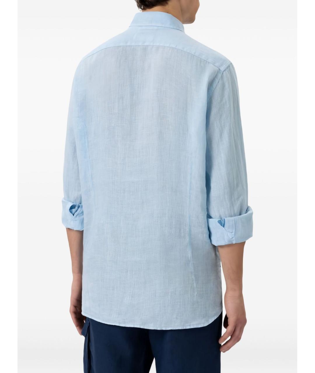 MC2 SAINT BARTH Голубая льняная кэжуал рубашка, фото 4