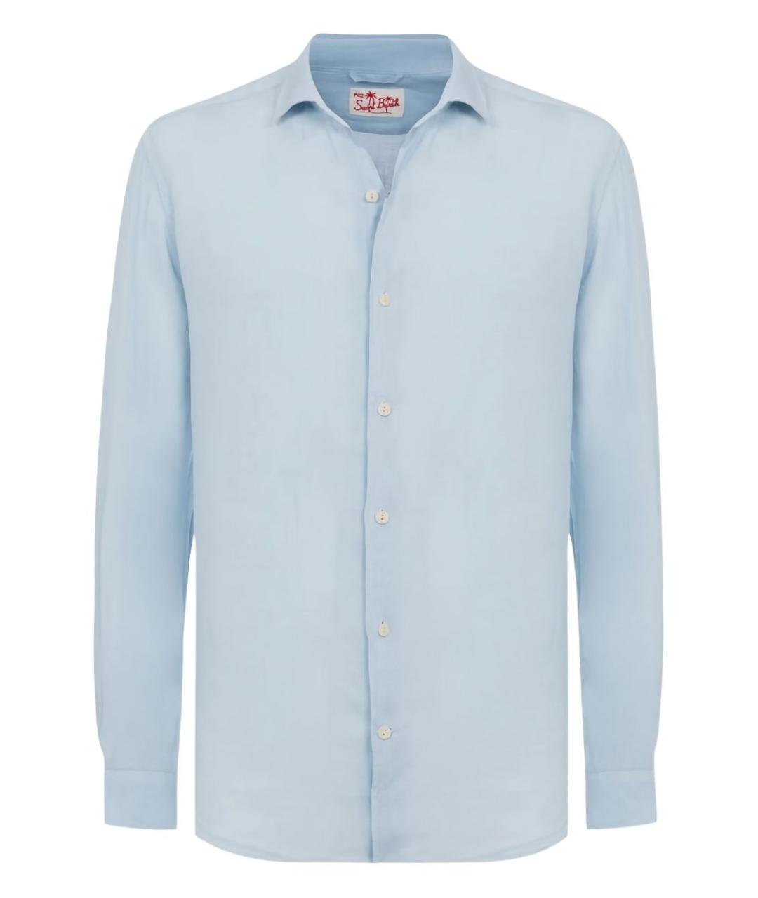 MC2 SAINT BARTH Голубая льняная кэжуал рубашка, фото 1