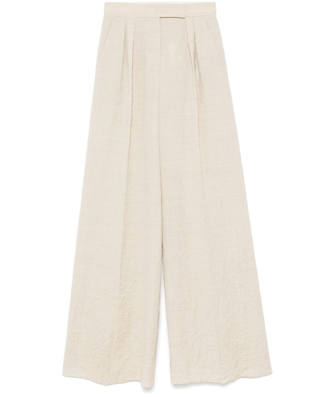 MAX MARA Бежевые прямые брюки, фото 1