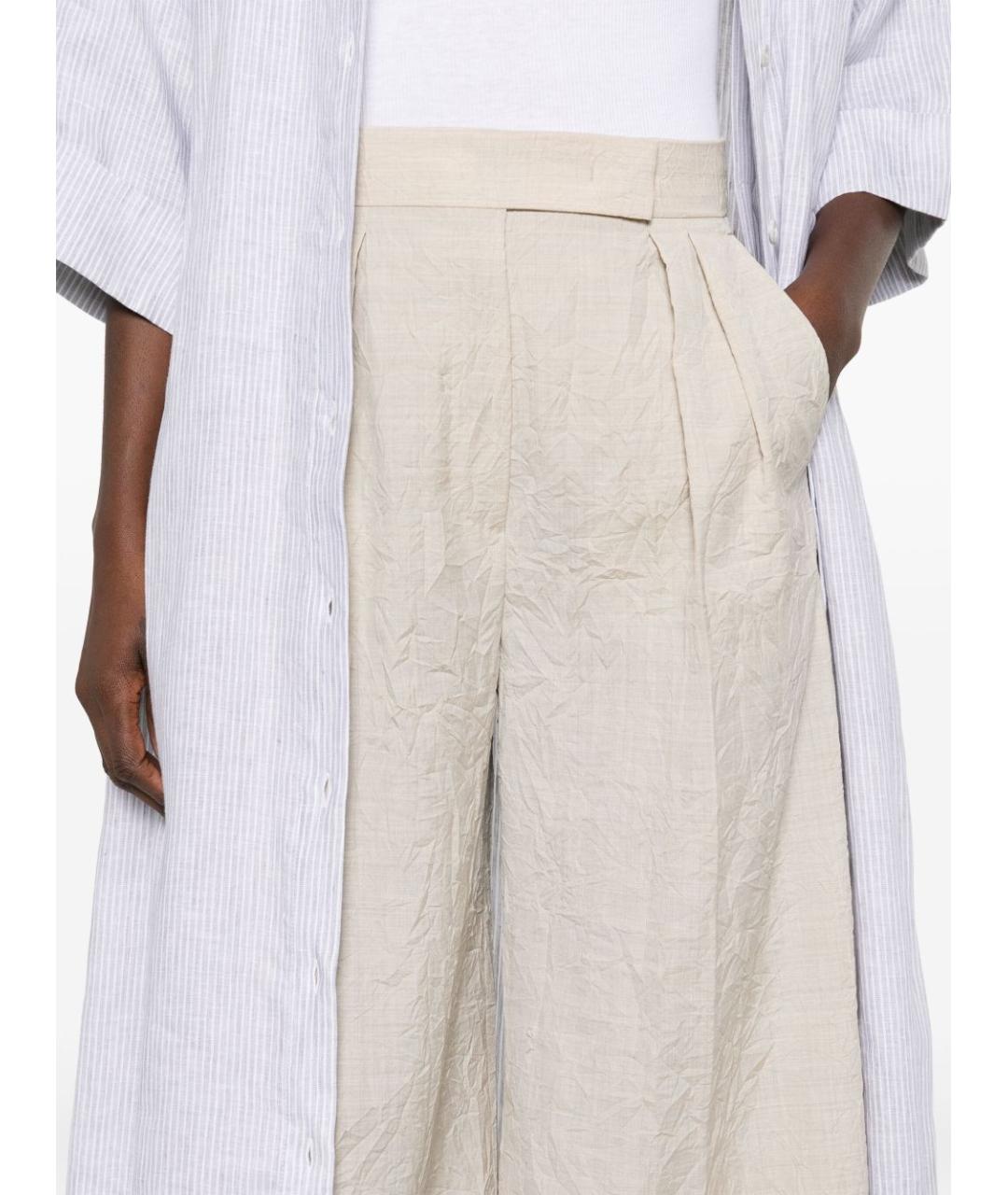 MAX MARA Бежевые прямые брюки, фото 4