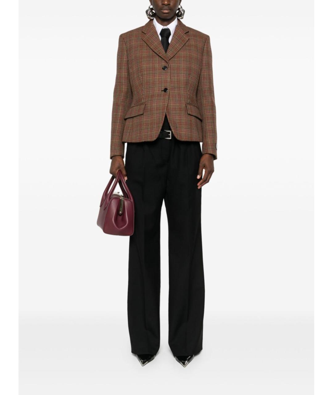 PRADA Черные шерстяные прямые брюки, фото 3