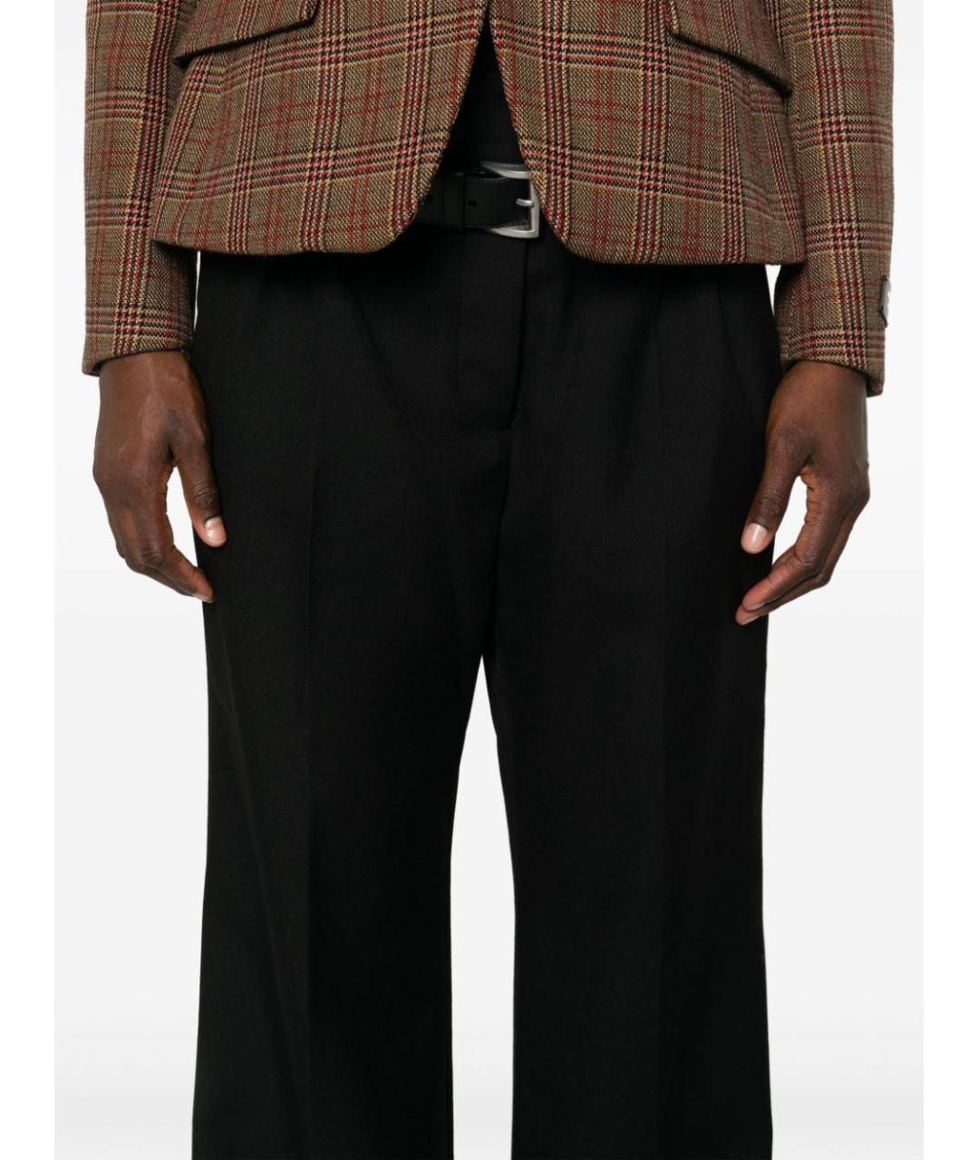 PRADA Черные шерстяные прямые брюки, фото 2