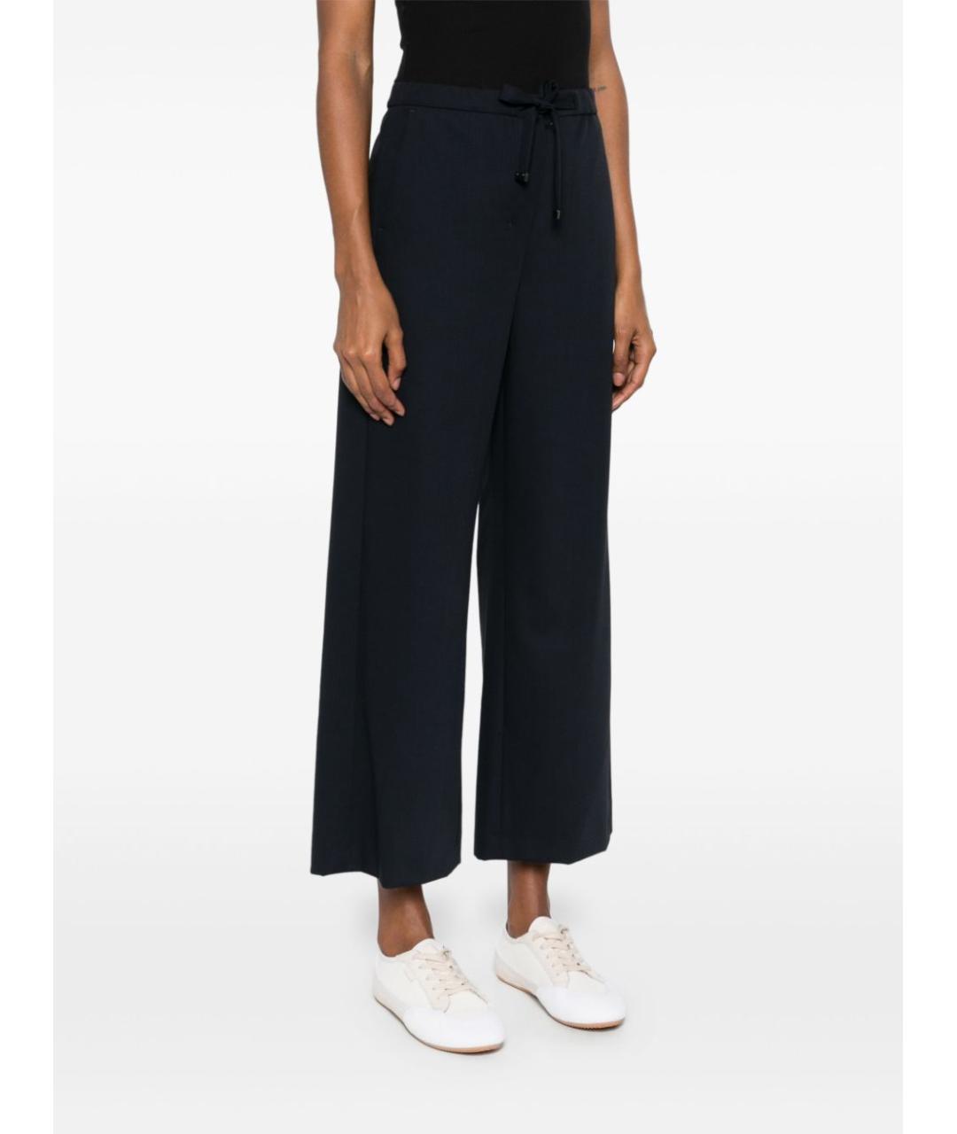 'S MAX MARA Черные шерстяные прямые брюки, фото 5