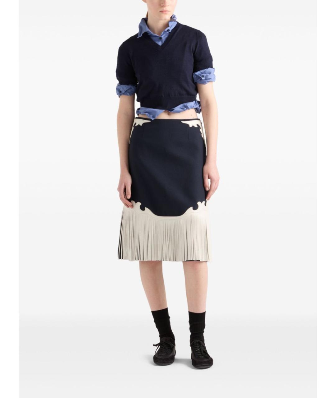 PRADA Синяя шерстяная футболка, фото 5