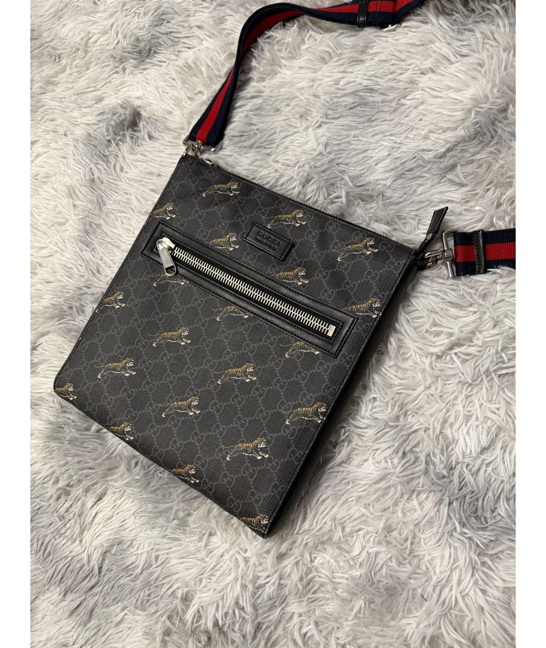GUCCI Антрацитовая барсетка, фото 1