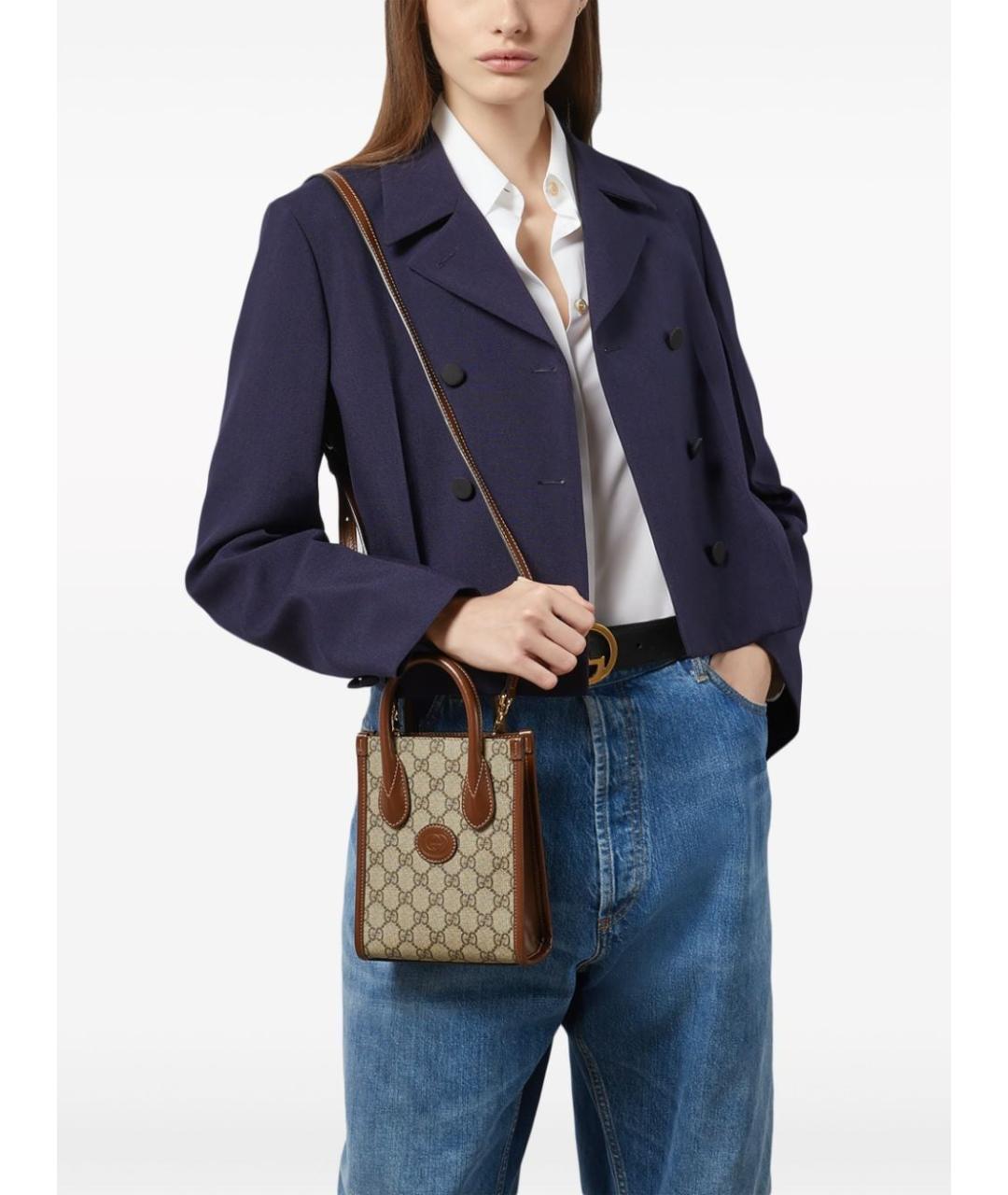 GUCCI Бежевая сумка тоут, фото 7