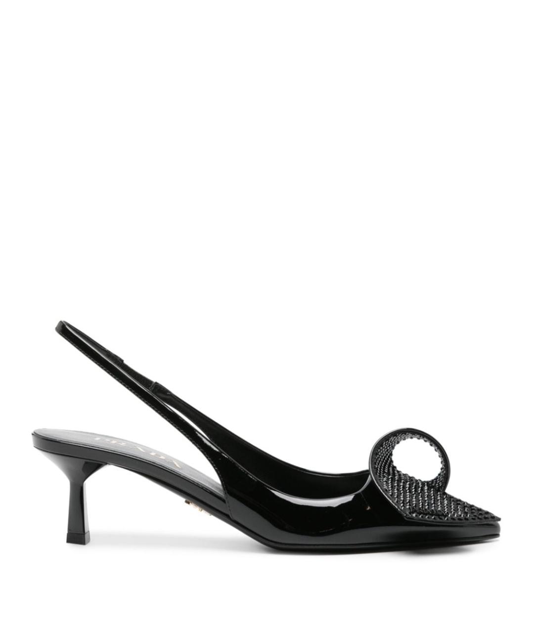 PRADA Черные кожаные туфли, фото 1