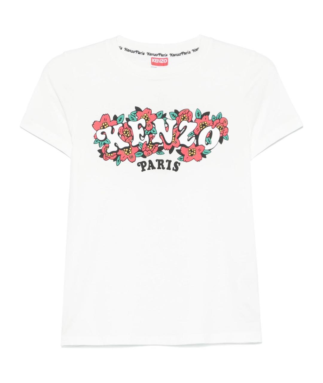 KENZO Белая хлопковая футболка, фото 1