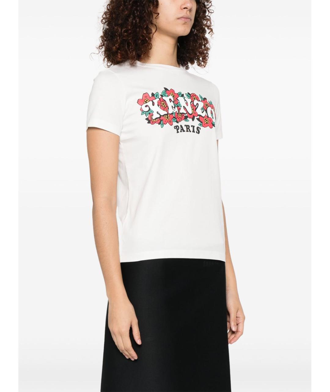 KENZO Белая хлопковая футболка, фото 4