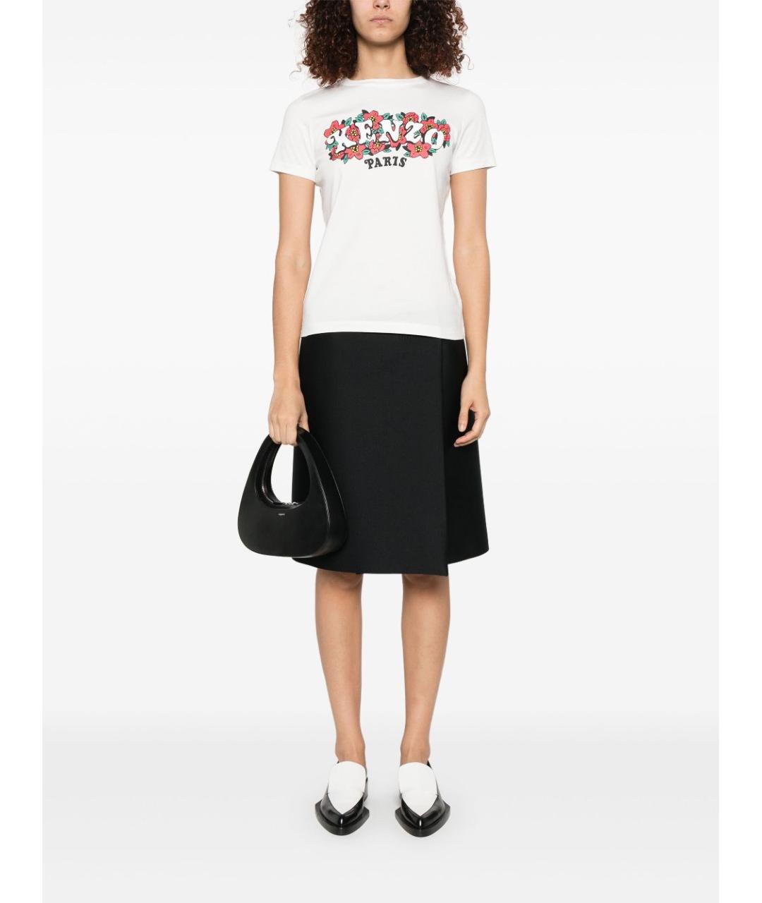 KENZO Белая хлопковая футболка, фото 3