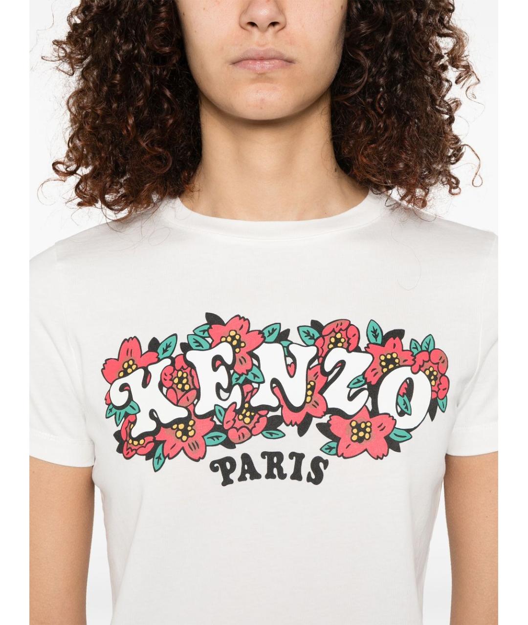 KENZO Белая хлопковая футболка, фото 2